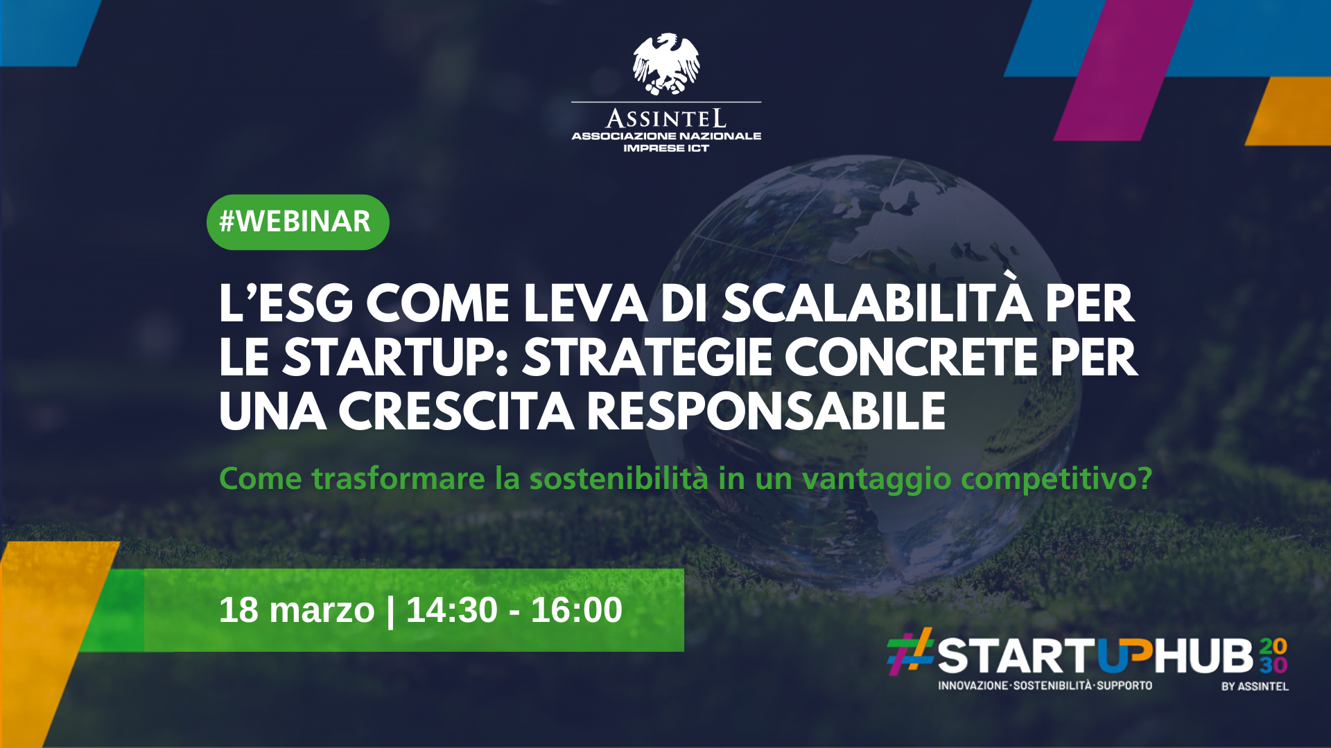 Ciclo di webinar #startuphub2030 (4) Webinar ESG come leva di scalabilità per le startup